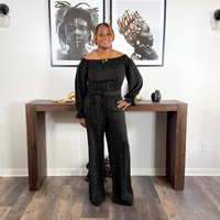 Off Shoulder Neckline Jumpsuit | Black