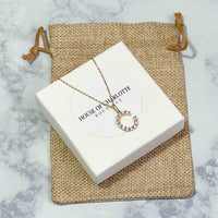 crystal encrusted initial necklace