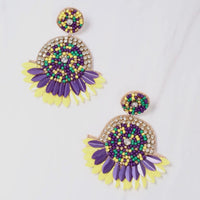 Mardi Gras embellished earrings 