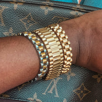 'Rollie' Two Tone Link Bracelet