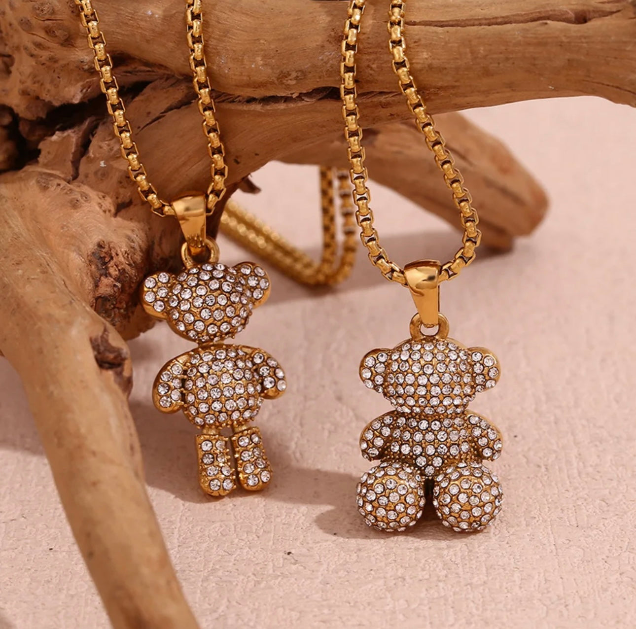 Teddy Bear Necklace 18K Gold – ZNZ Jewelry Affordagold