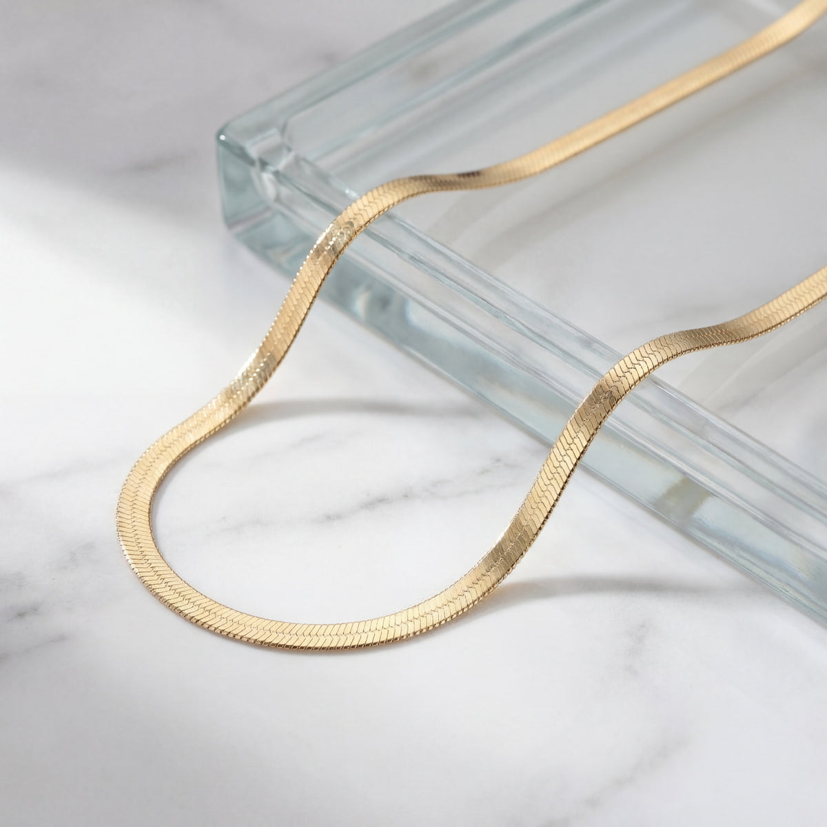 gold Herringbone Necklace