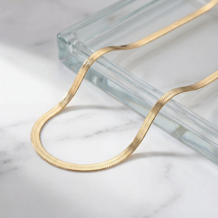 gold Herringbone Necklace