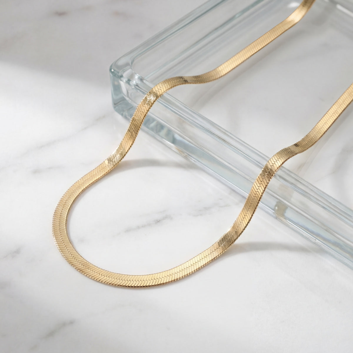 gold Herringbone Necklace