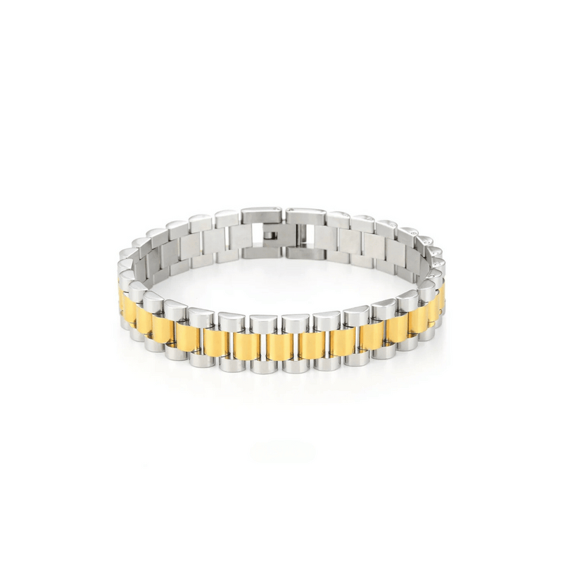 'Rollie' Two Tone Link Bracelet