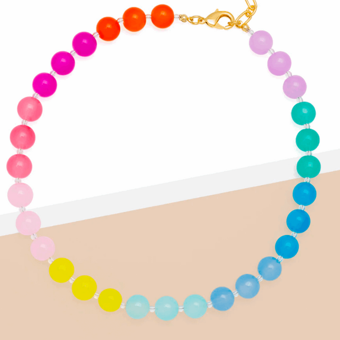 ‘Cara’ Multicolor Glass Bead Necklace
