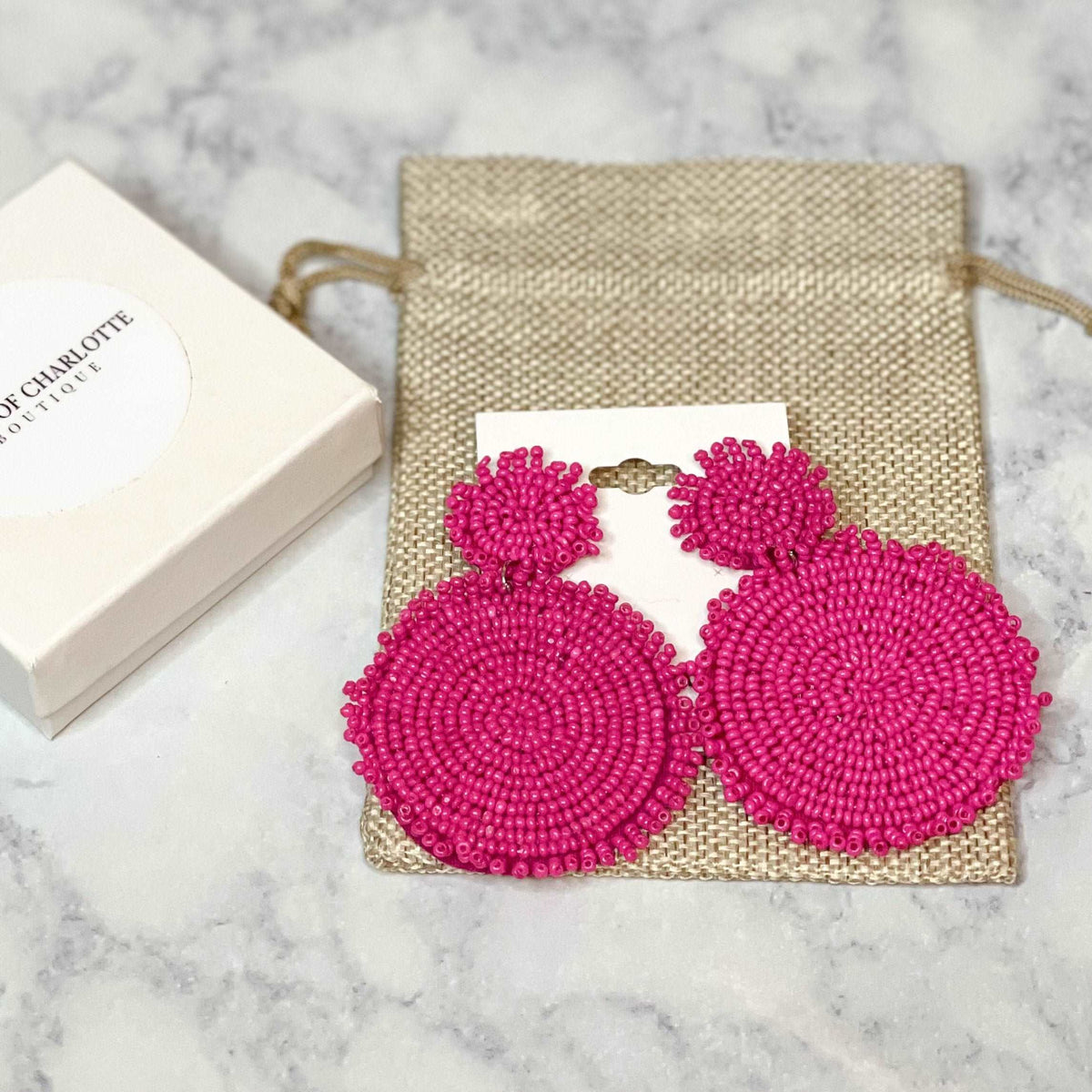'Morgan' Beaded Drop Earrings - Mini-House of Charlotte Boutique