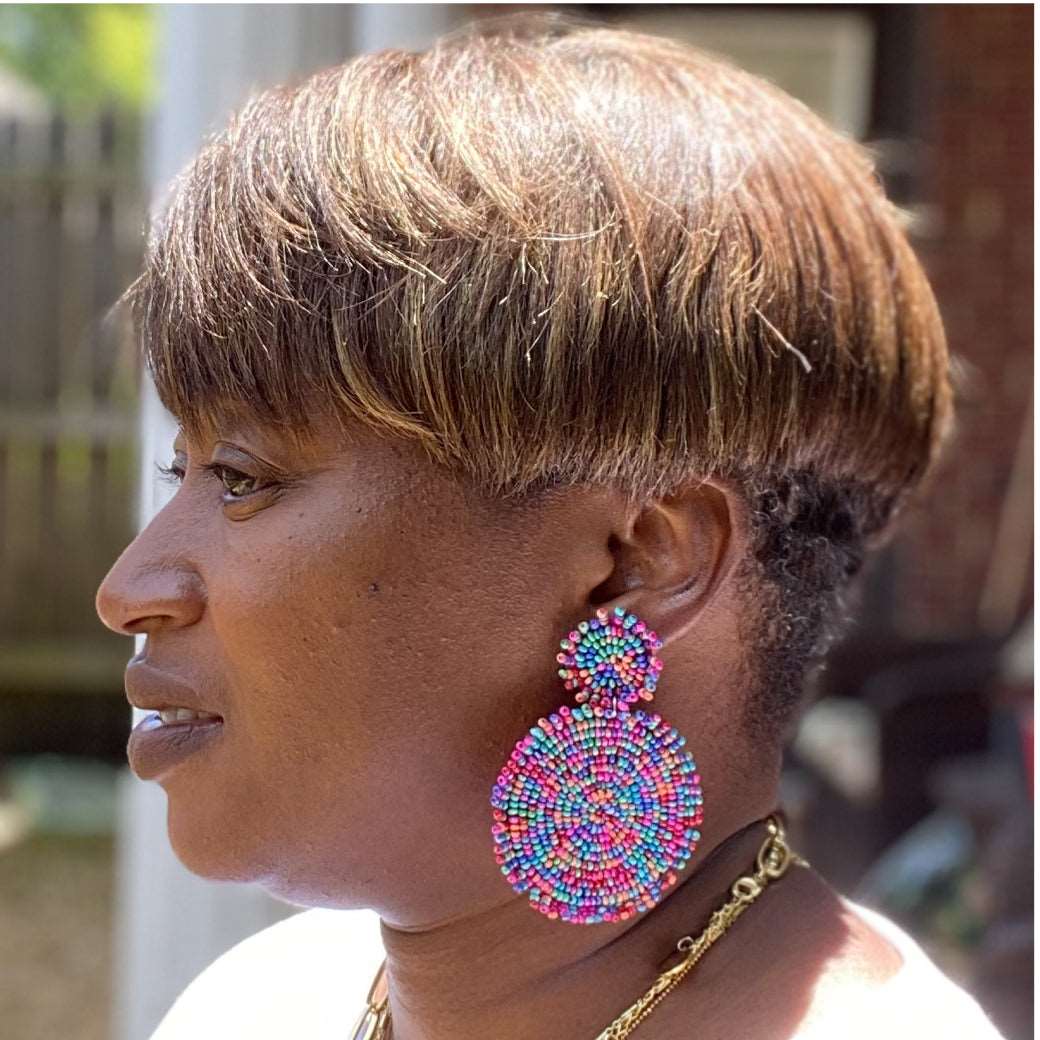 'Morgan' Beaded Drop Earrings - Mini-House of Charlotte Boutique