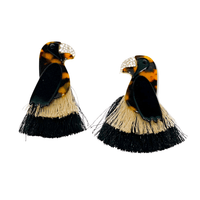 'Zaya' Parrot Tassel Earrings