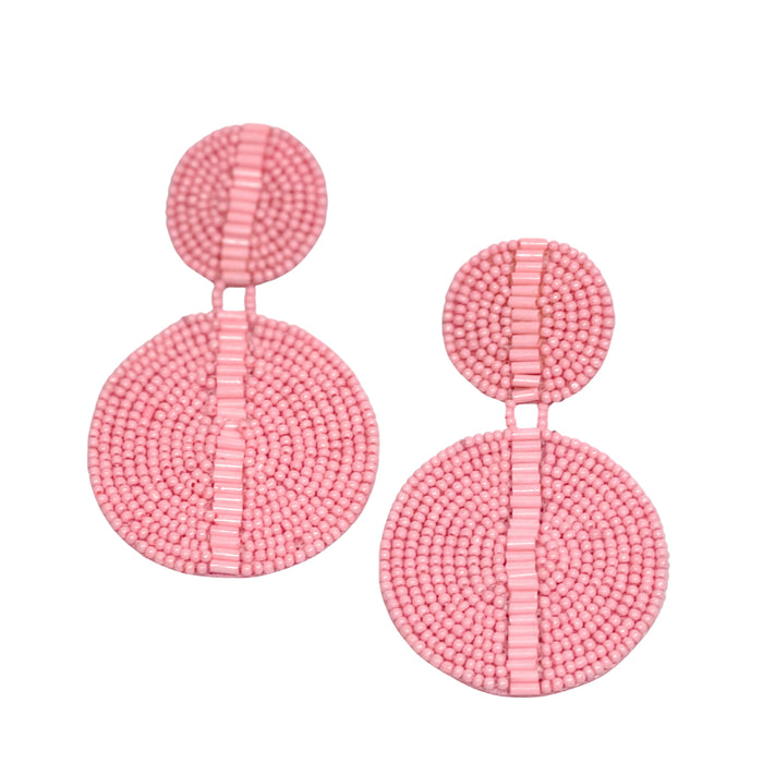 'Rae' Beaded Disc Earrings