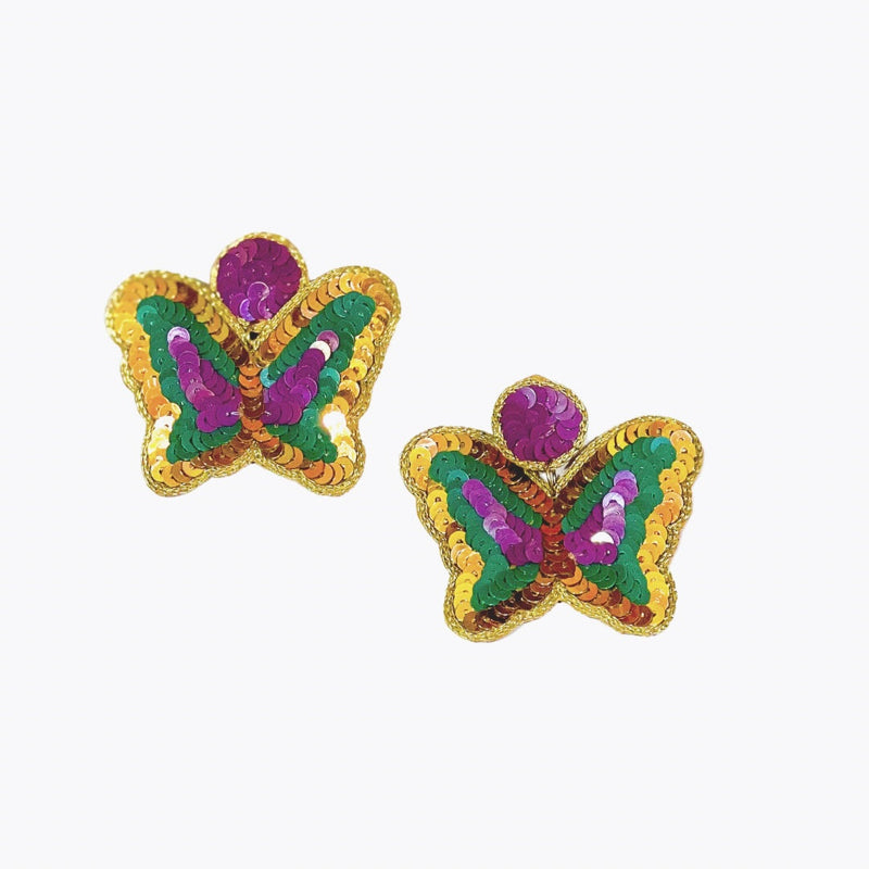 'Mystic' Mardi Gras Butterfly Earrings