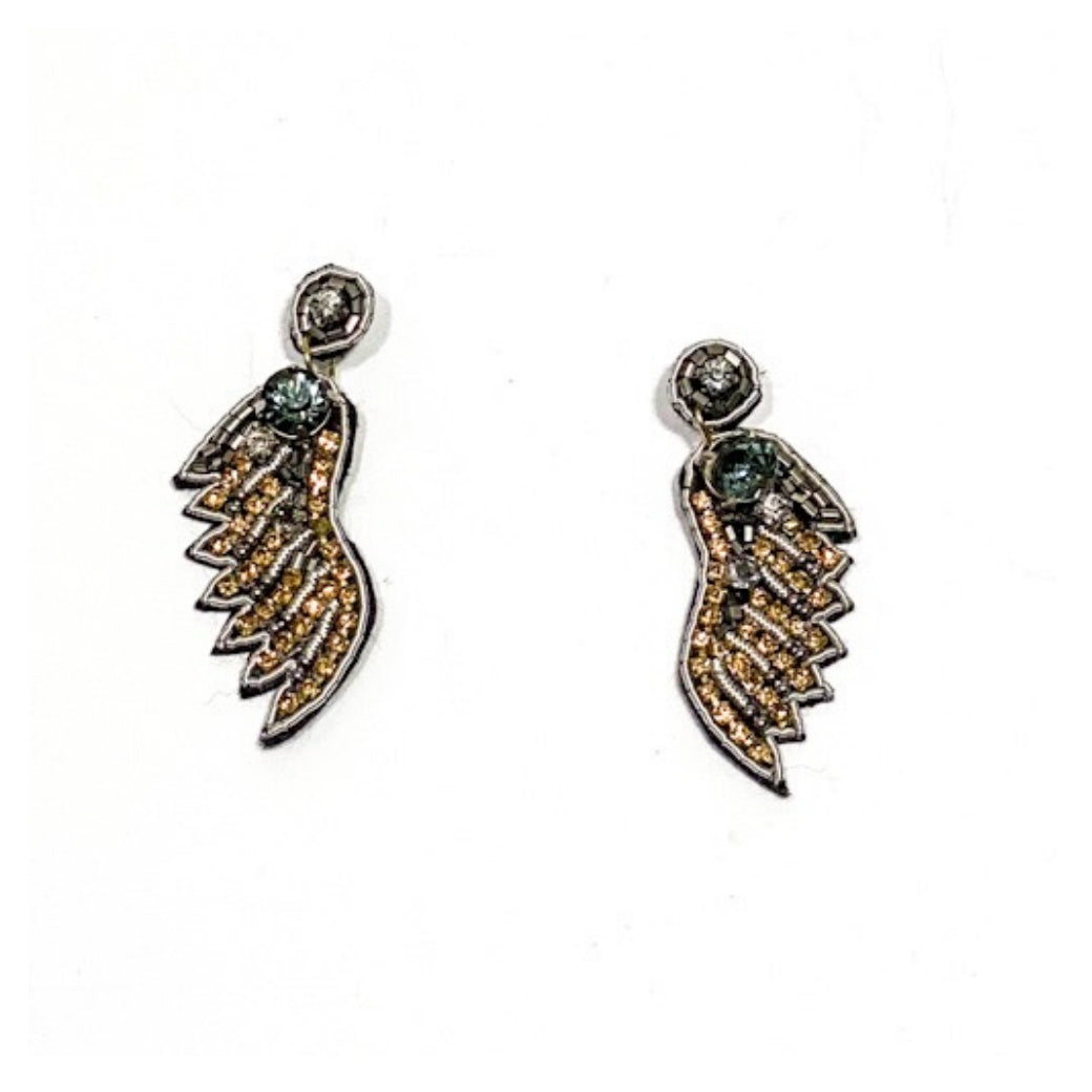 'Gia' Beaded Wing Earrings-House of Charlotte Boutique