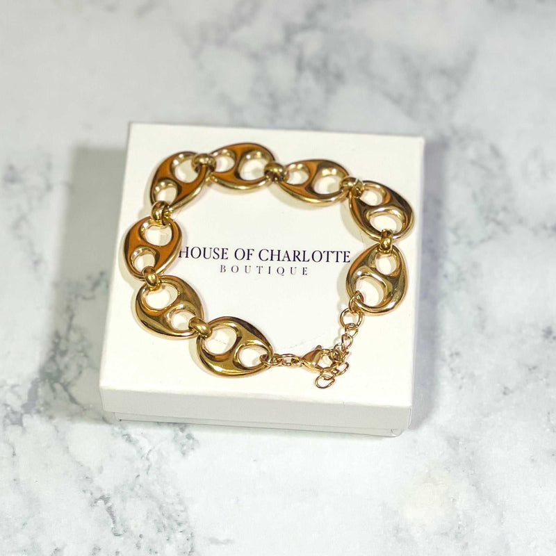 Coffe bean link bracelet 