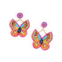 'Nakia' Beaded Butterfly Earrings-House of Charlotte Boutique