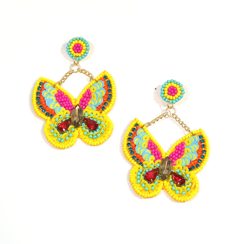 'Nakia' Beaded Butterfly Earrings