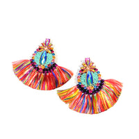 'Zuri' Jeweled Tassel Earrings-House of Charlotte Boutique