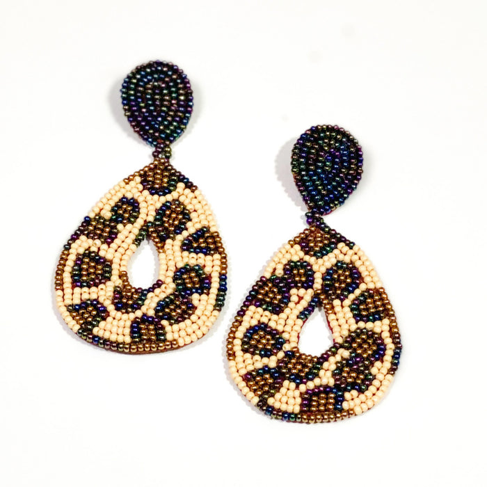 ‘Nala’ Leopard Teardrop Earrings