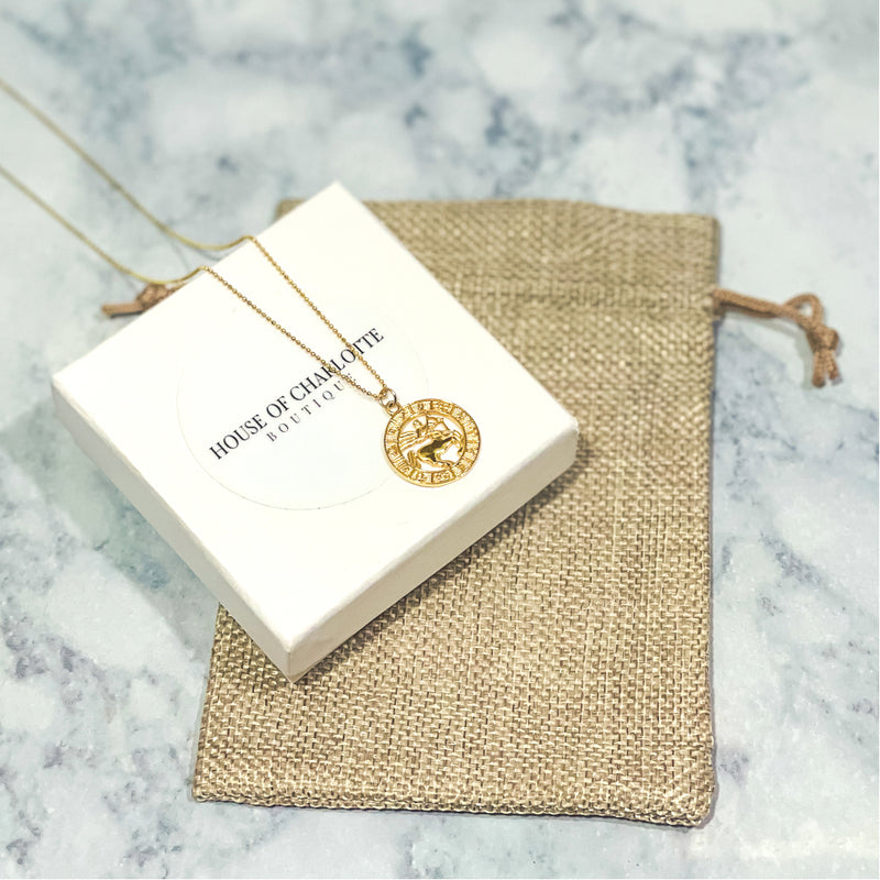 Zodiac Pendant Necklace-House of Charlotte Boutique