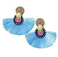 'Olivia' Beaded Tassel Earrings-House of Charlotte Boutique