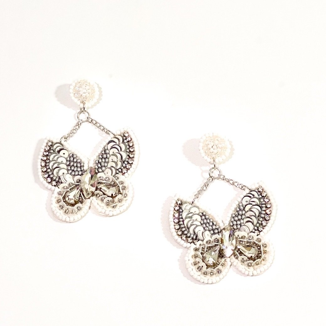 'Nakia' Beaded Butterfly Earrings